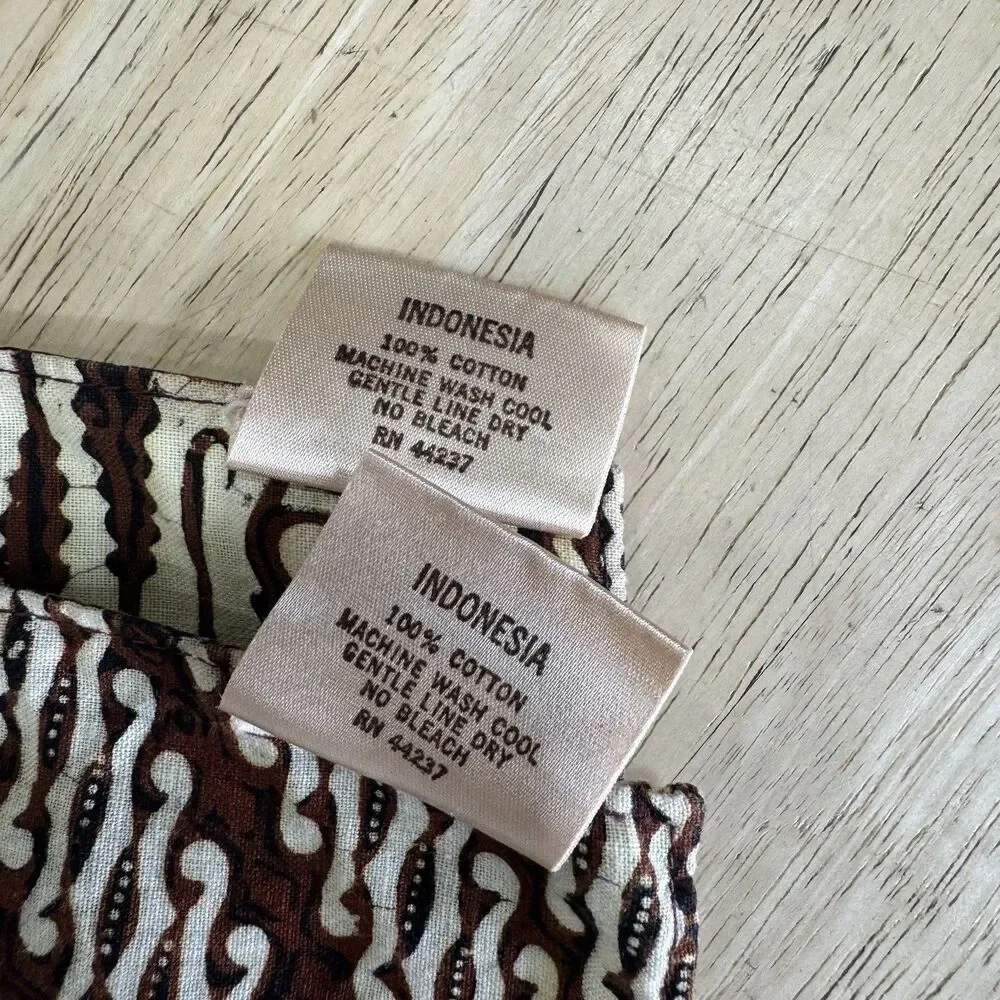 Java Batik Parang Patchwork Indonesia Table Placemats Reversible Lot of 4 RARE